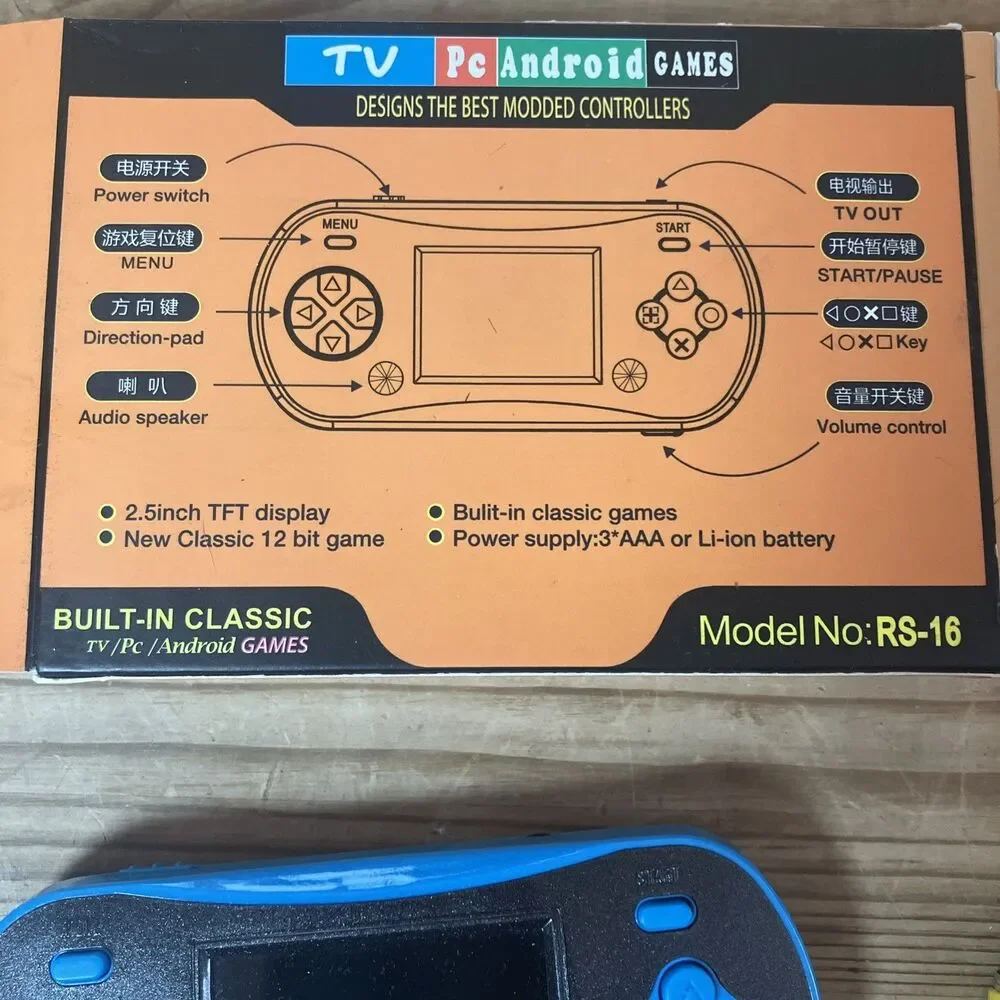 Handheld Classic Game Player for Kids Adults RS16 Portable Modded Controller